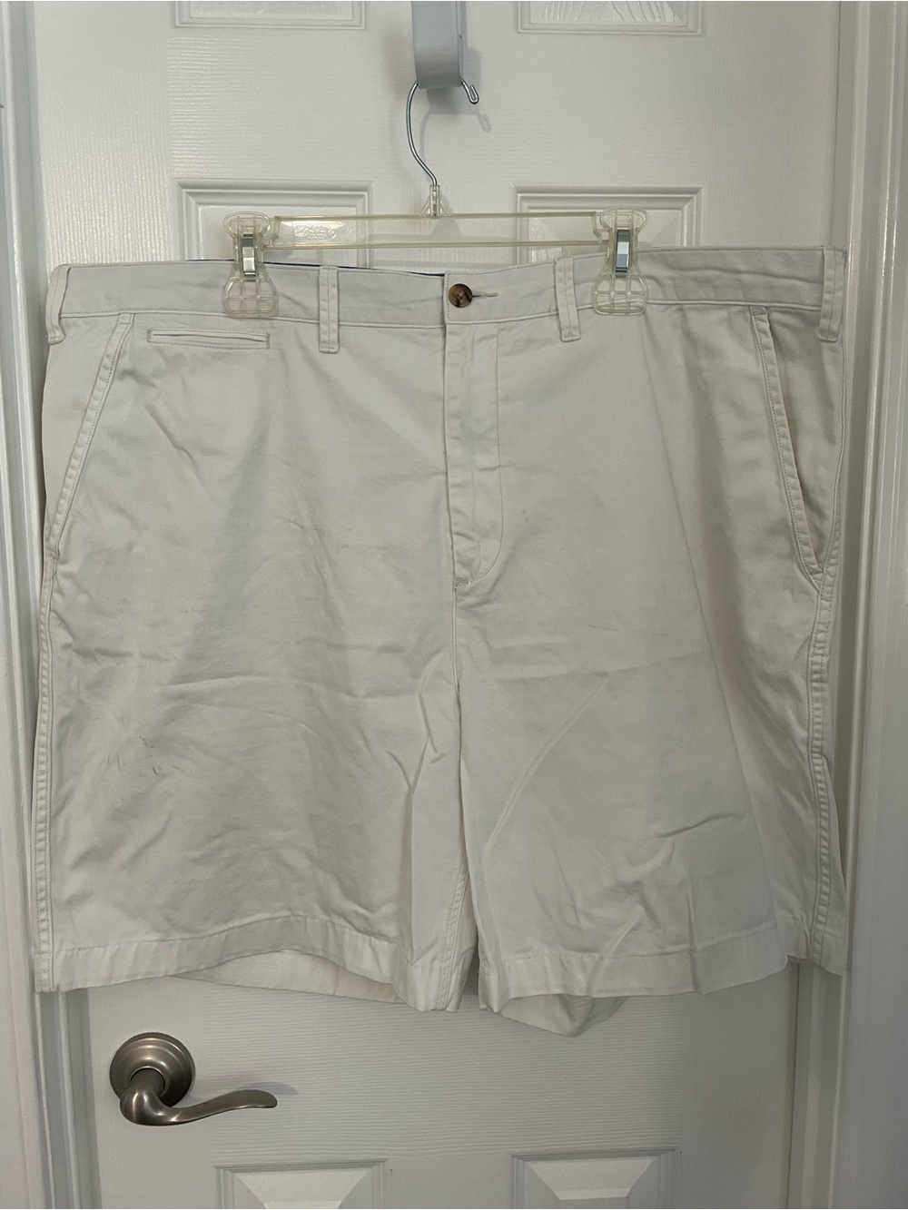 Ralph Lauren Polo White Flat Front Cotton Chino Shorts Size 42